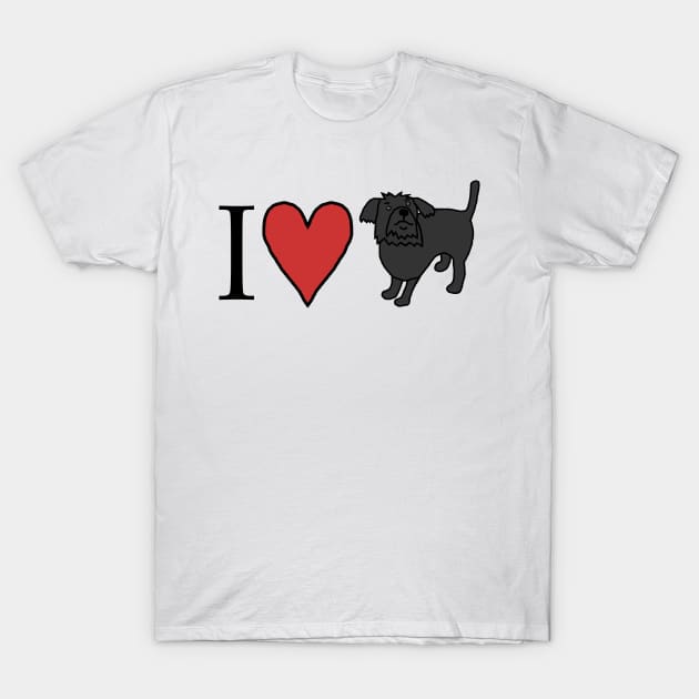 I Love My Cute Dog T-Shirt by ellenhenryart